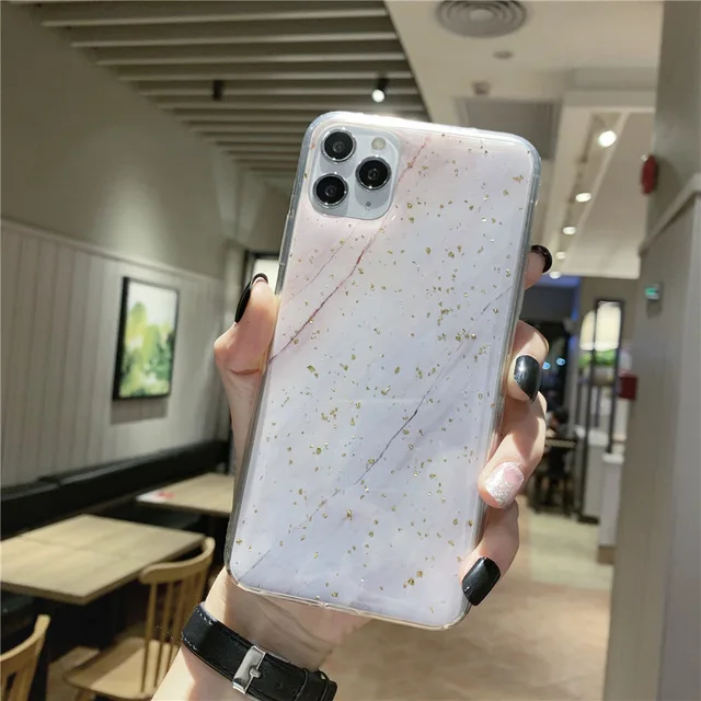 AC8797 Lovebay чехол для телефона для iPhone 11, 6, 6 S, 7, 8 Plus, X, XR, XS, Max, роскошный блестящий Мягкий ТПУ с золотой фольгой и мрамором для iPhone 11 Pro Max - Цвет: AC8797