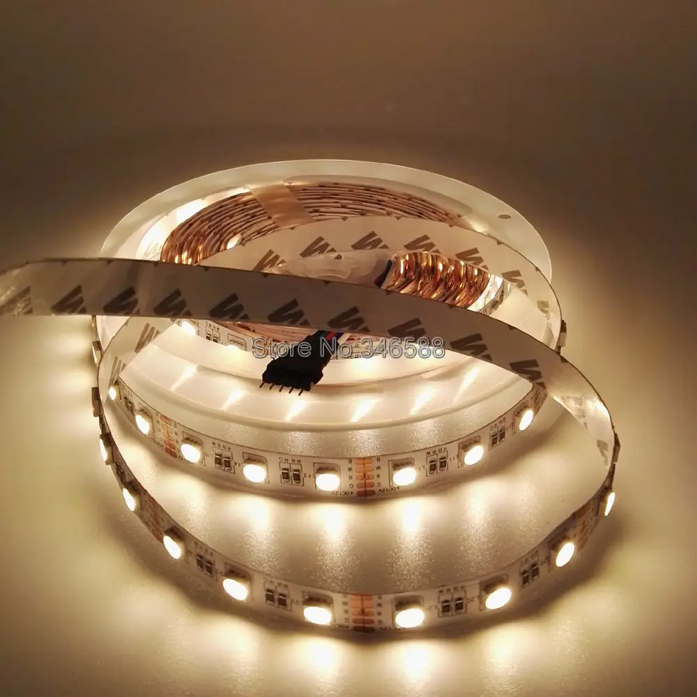 5 м 12 В SMD 5050 RGBW RGBWW Светодиодная лента RGB белый теплый 4 цвета в 1 светодиодный чип 60