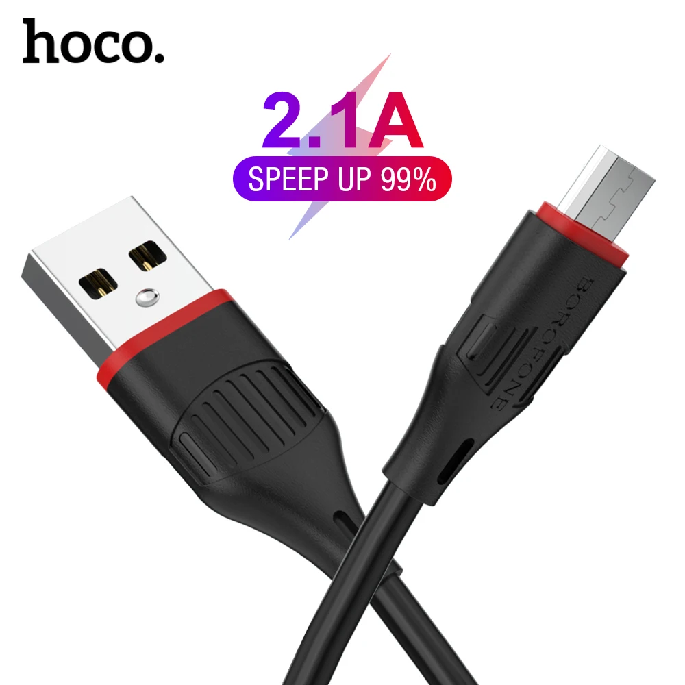 HOCO 2.1A мягкий Micro USB кабель 1 м для Xiaomi samsung huawei Быстрая зарядка Kable Micro USB для Android
