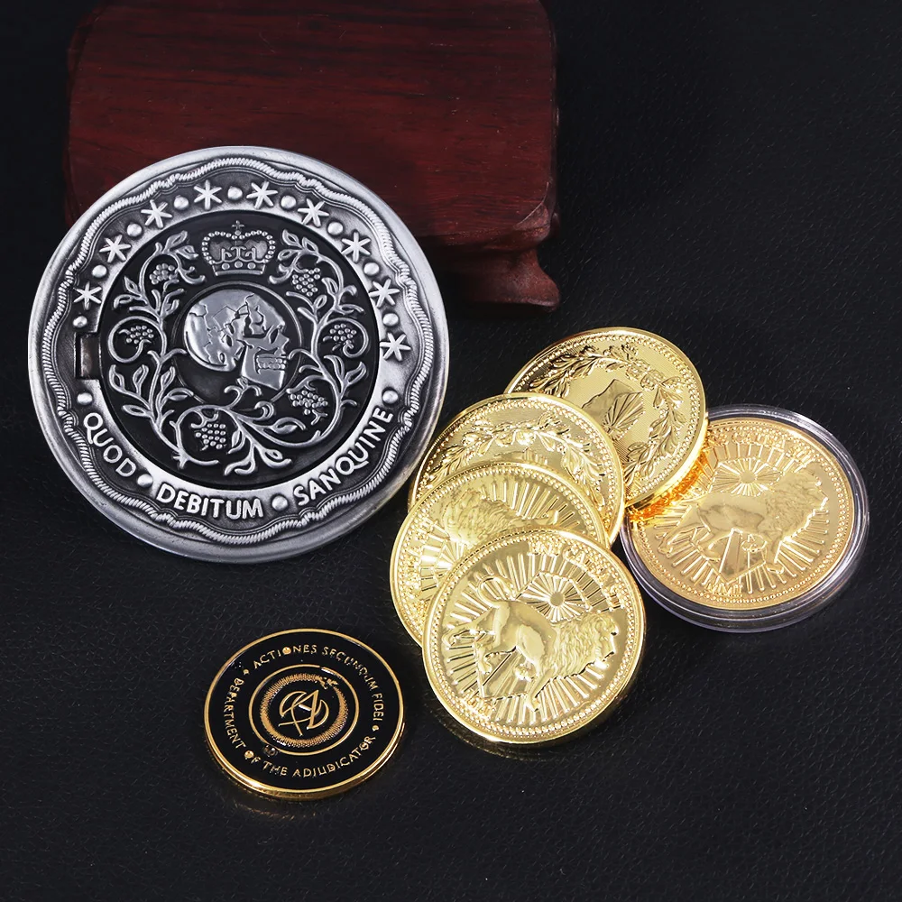 John Wick Movie Gold Blood Oath Marker Coin Can Open Keychain Adjudicator Black Medallion Keanu Reeves Fans Collection Props john reeves the rothschilds