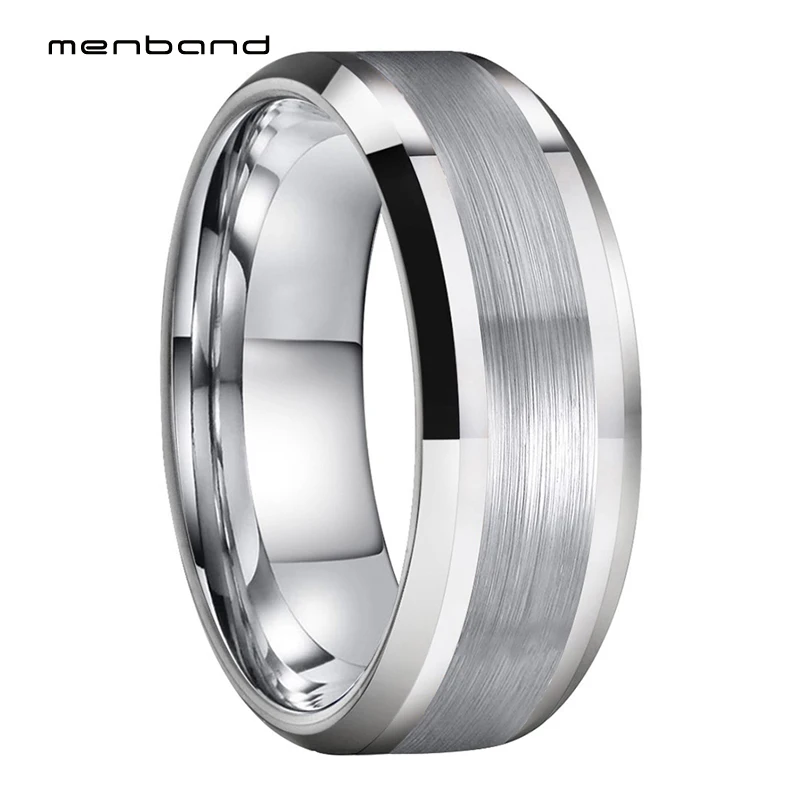 Обручальное кольцо для мужчин и женщин вольфрамовое с матовой отделкой 6 мм 8