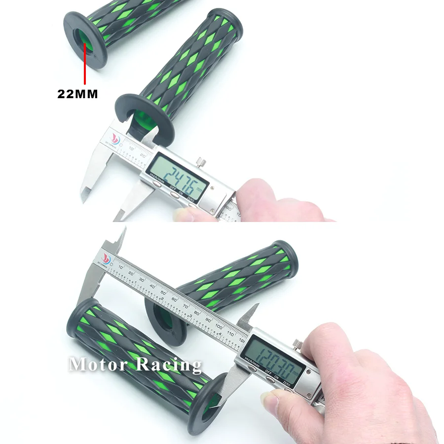 1pair Universal Motorcycle Hand Grips Rubber Handle Bar 7/8&quot 22mm for Honda KAWASAKI Yamaha Suzuki DUCATI KTM Vintage Cafe Racer |