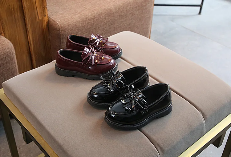 

New Children's Leather Shoes, Student Shoes, Retro Girl's Painted Leather Single Shoes, Girl's Single Shoes