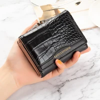 women short wallet female crocodile pattern zipper coin purses luxury designer card holder clutch ladies money bags handbags