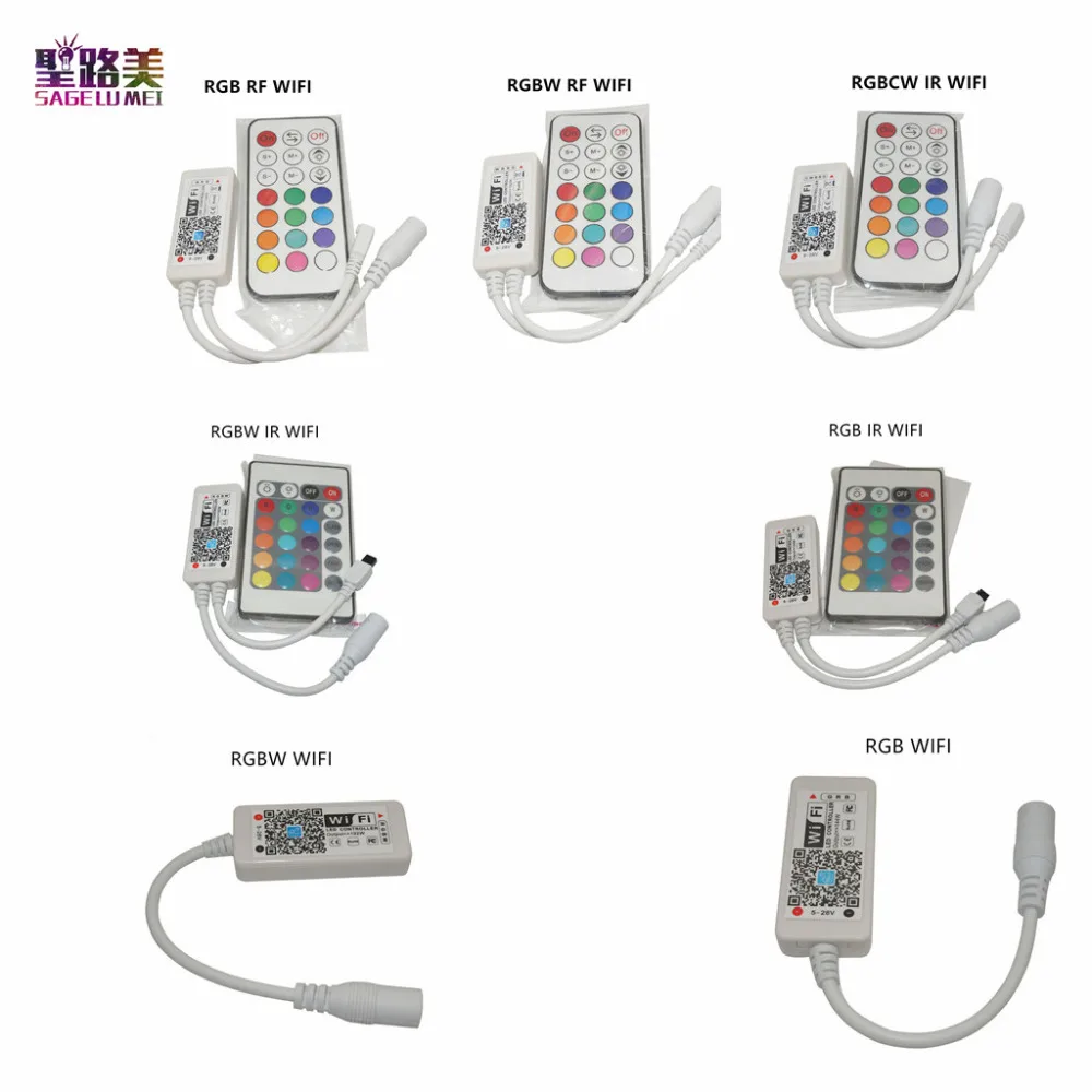 DC12-24V мини WIFI RGB RGBW RGBCW светодиодный контроллер RF ИК пульт дистанционного