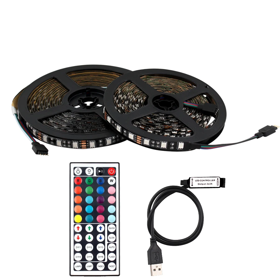 5 в USB Светодиодная лента RGB PC 5050 60 Светодиодный/m водонепроницаемый 50 см м