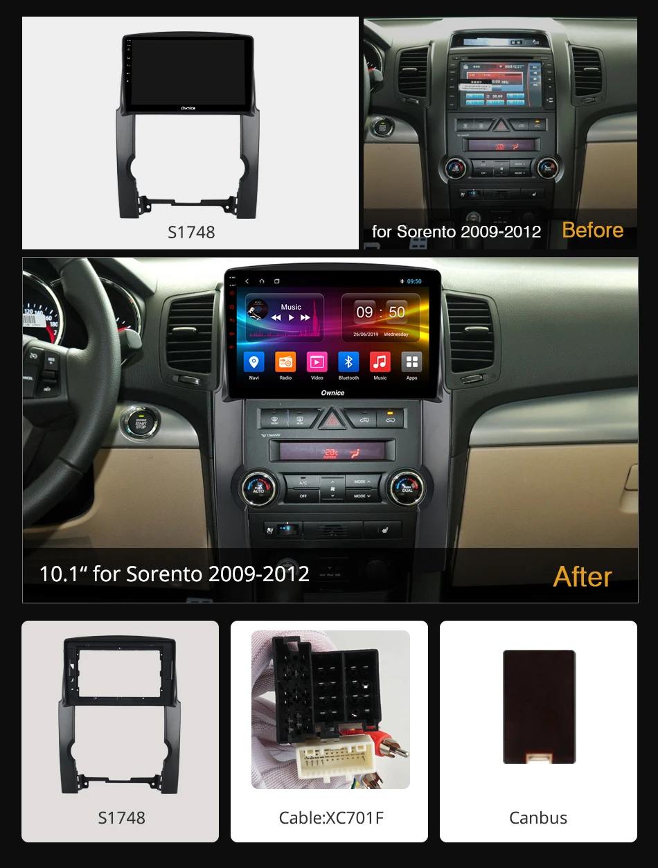 Автомобильный dvd-плеер Ownice 8 ядер Android 9 0 DSP 360 градусов для kia sorento 2010-2013 стерео GPS Navi
