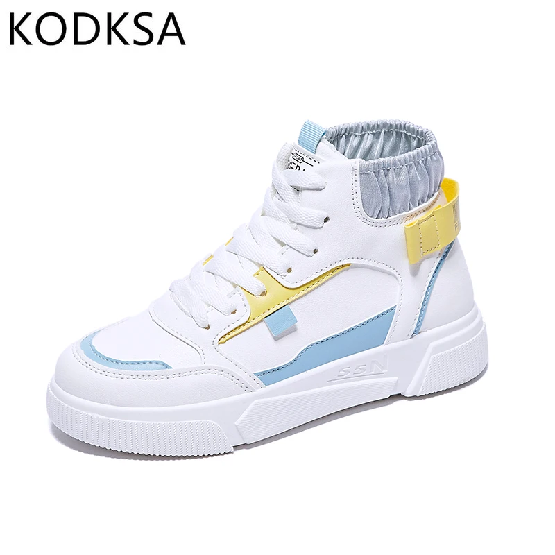 

New Arrival Women's Spring Platform High top Sneakers ,White,Black Vulcanize Shoes.Non Slip Comfort Casual Sneakers,Kawaii Shoes