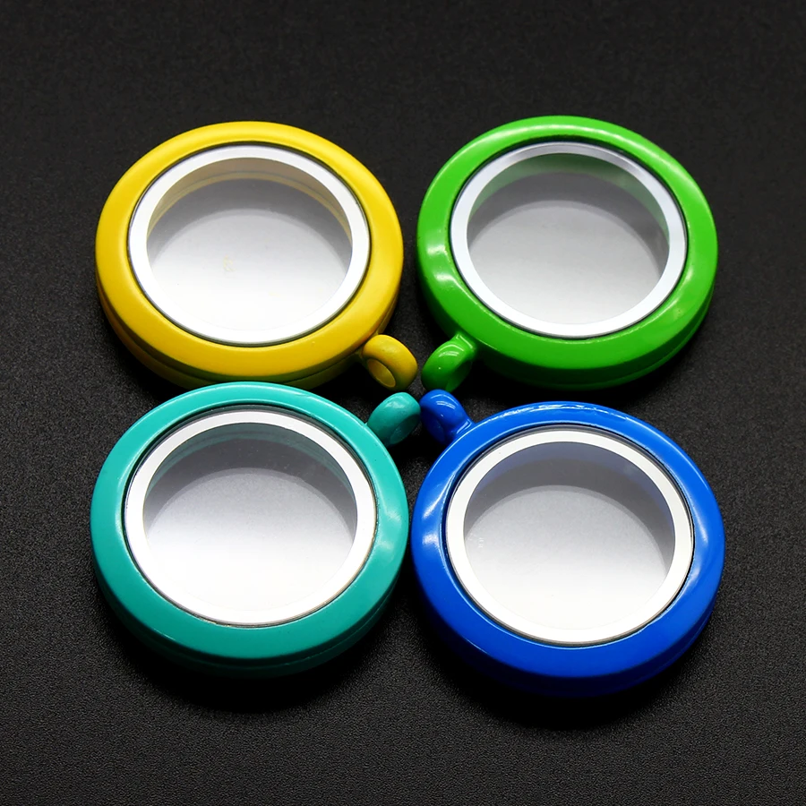 Цветные плавающие медальоны простая круглая Поворотная резьба 30 мм верхний