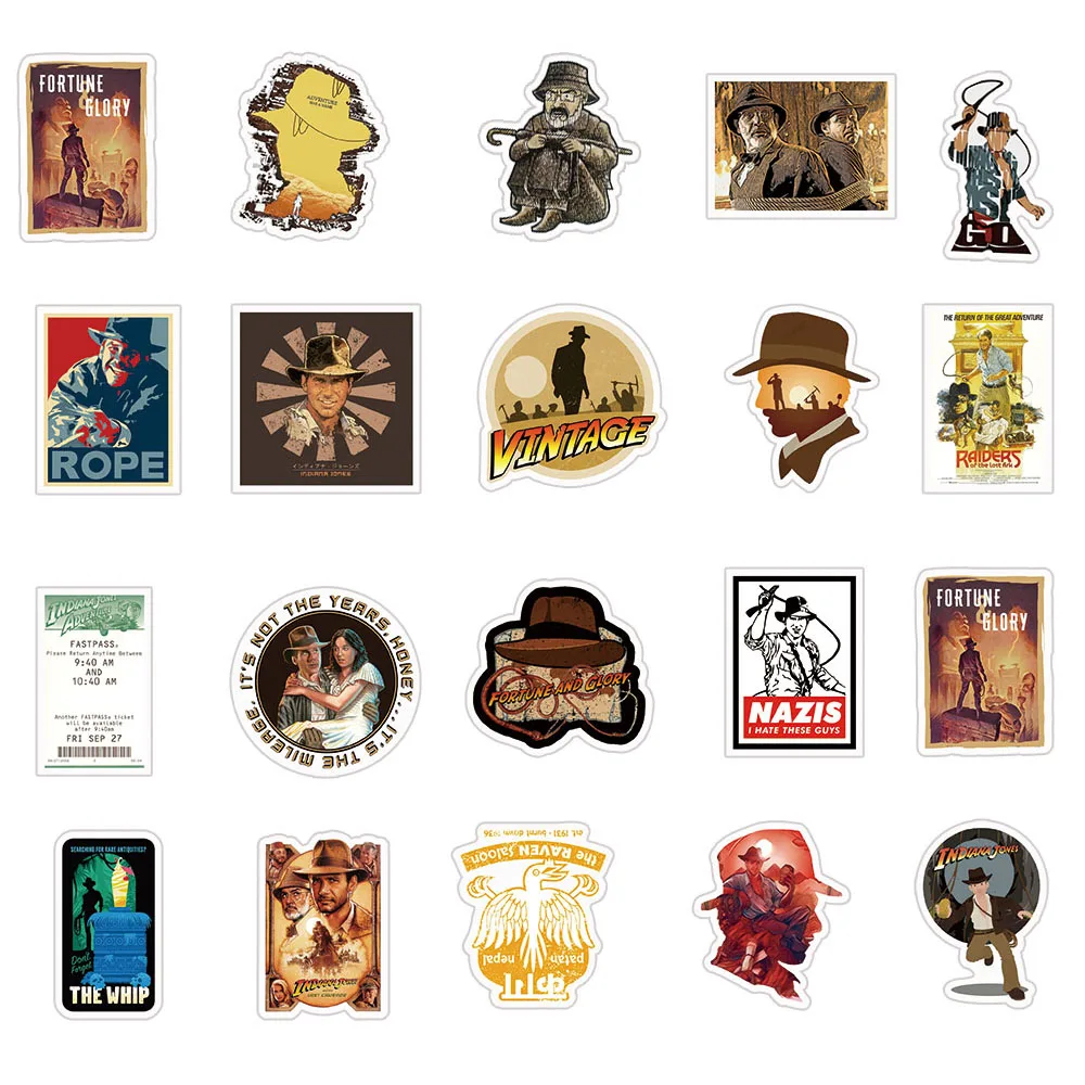 10/50 шт./компл. Raiders Of The Lost Ark классический фильм Мультфильм микс водонепроницаемые