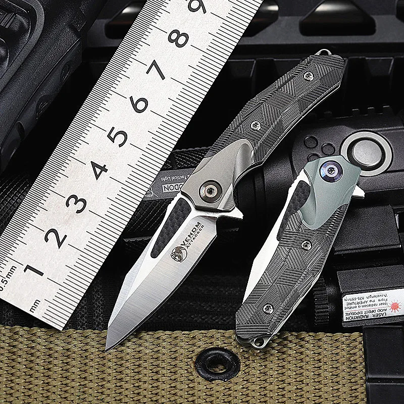 

2021 New Free Shipping M390 Powder Steel Outdoor Tactical Mini Folding Knife Titanium alloy TC4 Camping Survival Hunting Knives