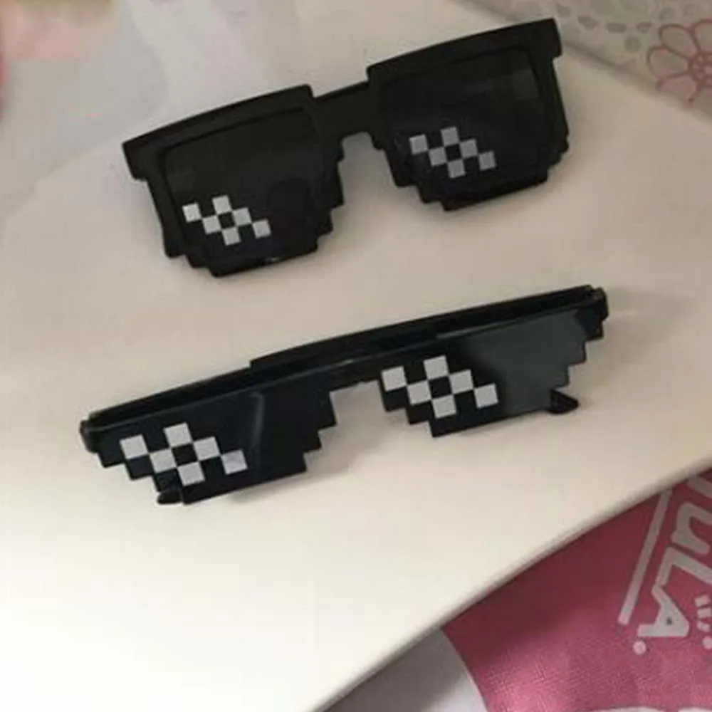 Новинка мозаичные солнцезащитные очки игрушка для трюка Thug Life дело с ним пиксель