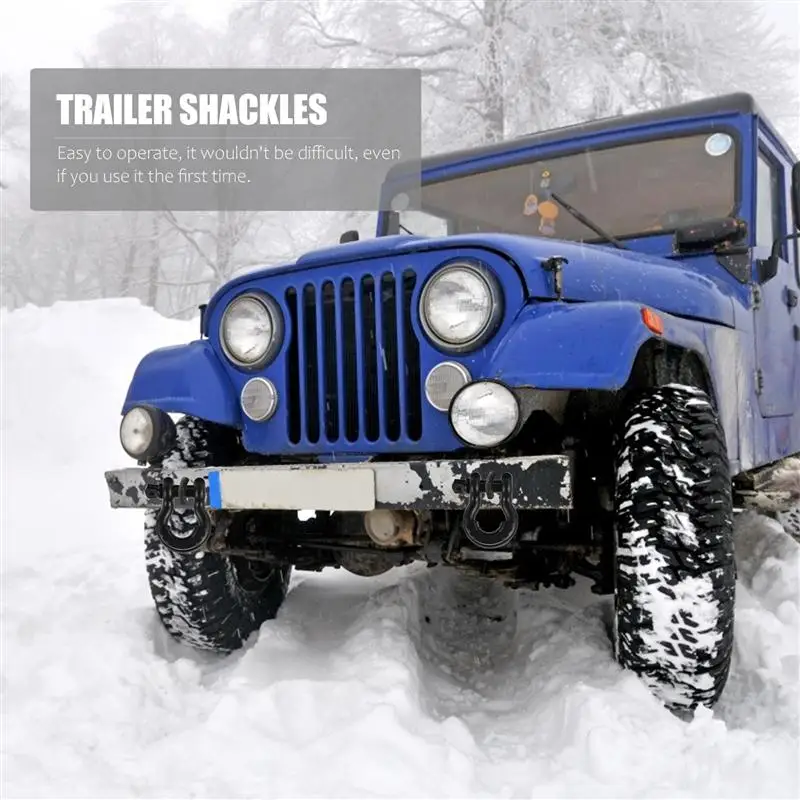 

1 Set Carbon Steel Trailer strap SUV Tow Hook U Type D Type Shackles (Black)