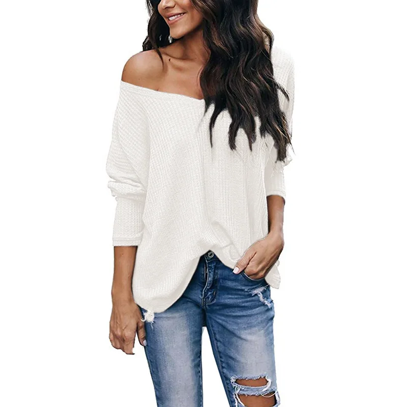 KALENMOS Autumn Winter Knit Sweater Women V Neck Long Slevee Solid Pullovers Tops Casual Loose Streetwear Fashion New Sweaters |