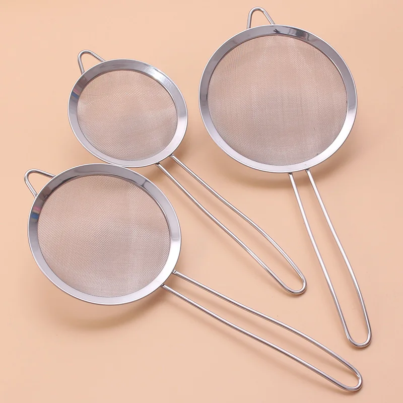 

3pcs/set Stainless steel Wire Fine Mesh Oil Strainer Flour Colander Sieve Sifter Pastry Baking Tools kitchen accessories