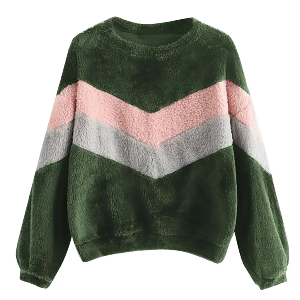 Осенний флисовый укороченный свитер с круглым вырезом для женщин повседневный