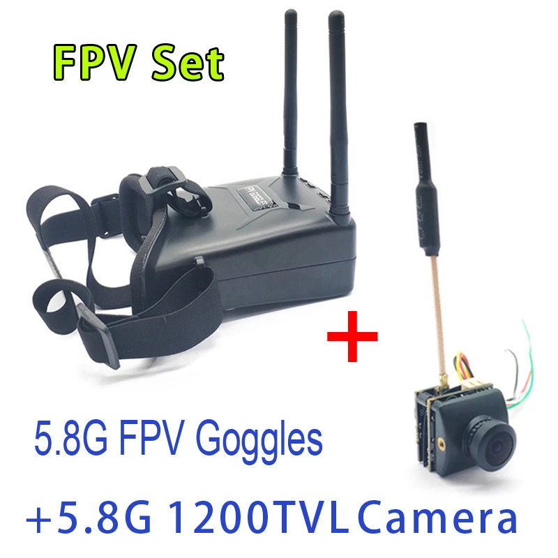 5 8G 48CH двойные антенны VR005 2 7 дюйма 960*240 FPV очки с Cmos 1200TVL 1/3 &quotCOMS 1 мм объектив PAL