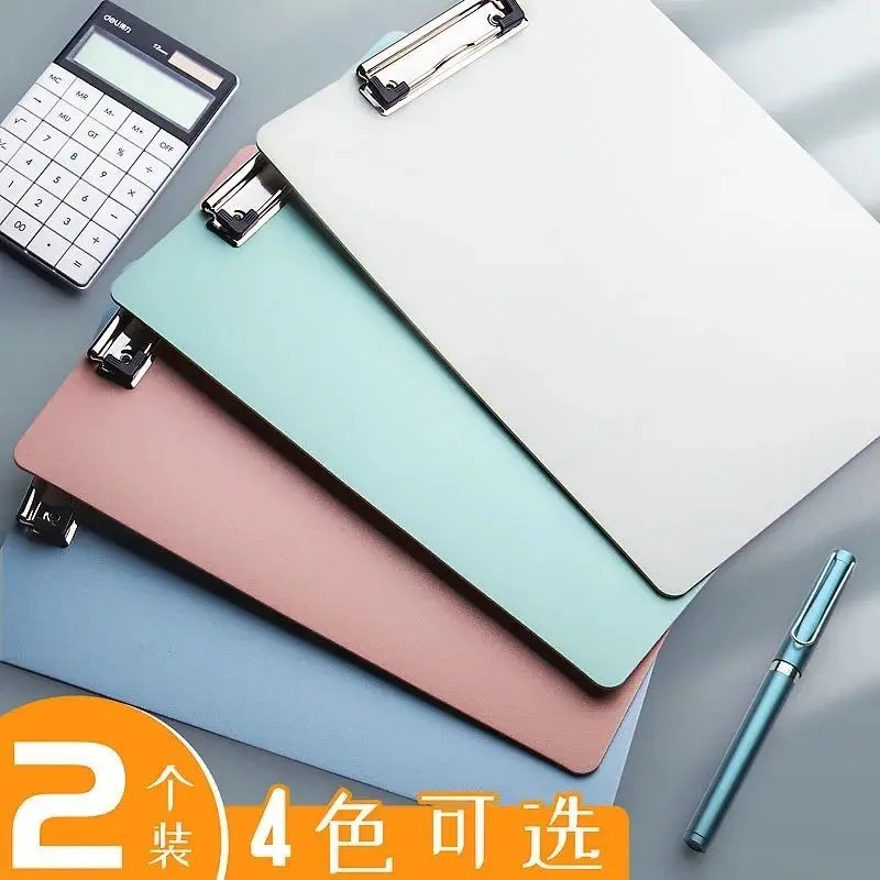 

2pcs Office Stationery A4 Splint Writing Board Metal Folder Clip File Plastic Bill Folder