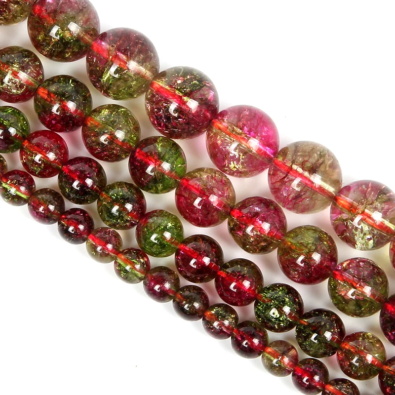 4-12 мм Природный камень бисер Гладкие Круглые Свободные арбуз с украшением в виде