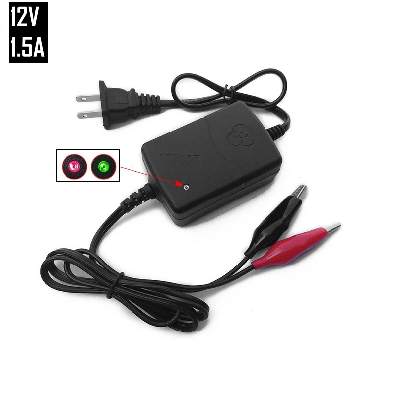 

Зарядное устройство для мотоцикла, 12 В, 1,5 А, умная игрушечная машинка, зарядка для перезаряжаемой свинцово-кислотной батареи AGM Gel, 5 Ач, 7 Ач, 9 Ач, 12 Ач