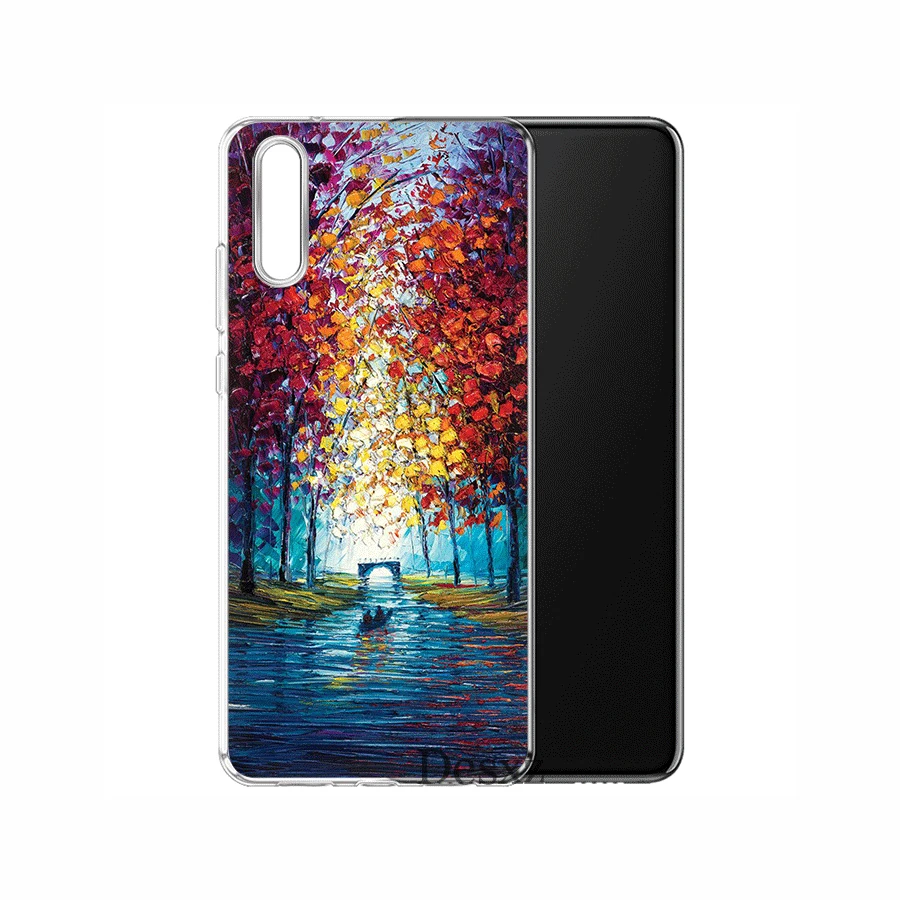 Чехол на мобильный телефон из ТПУ для Huawei P30 P20 P10 P8 P9 Lite Pro P Smart Z Plus масляный осенний