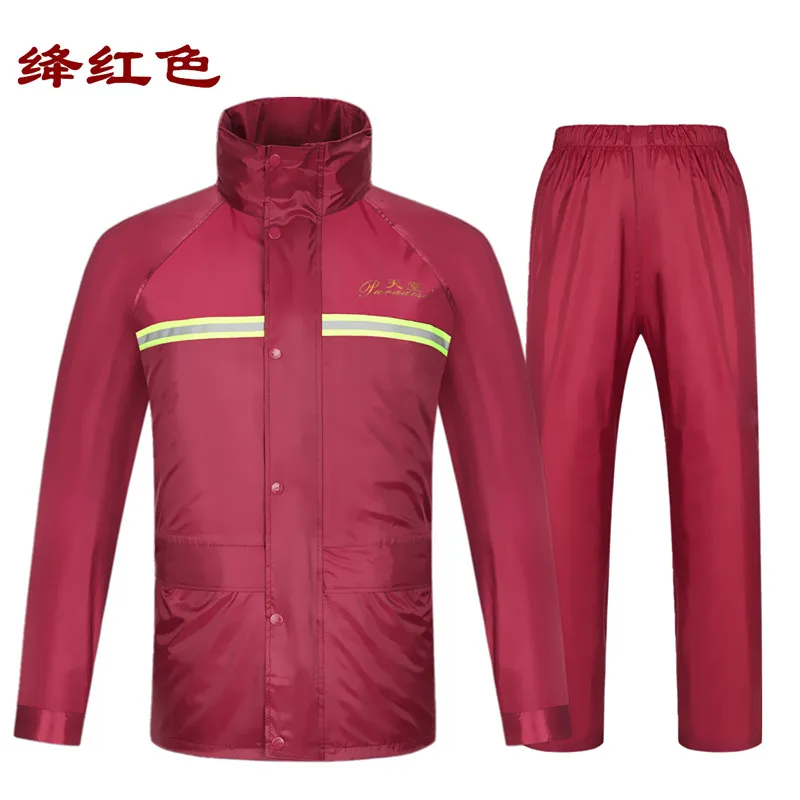 Waterproof Pants Raincoat Jacket Adult Set Plastic Hooded Raincoat With Pants Outdoor Capa De Chuva Moto Hiking Rain Coat JJ60YY enlarge