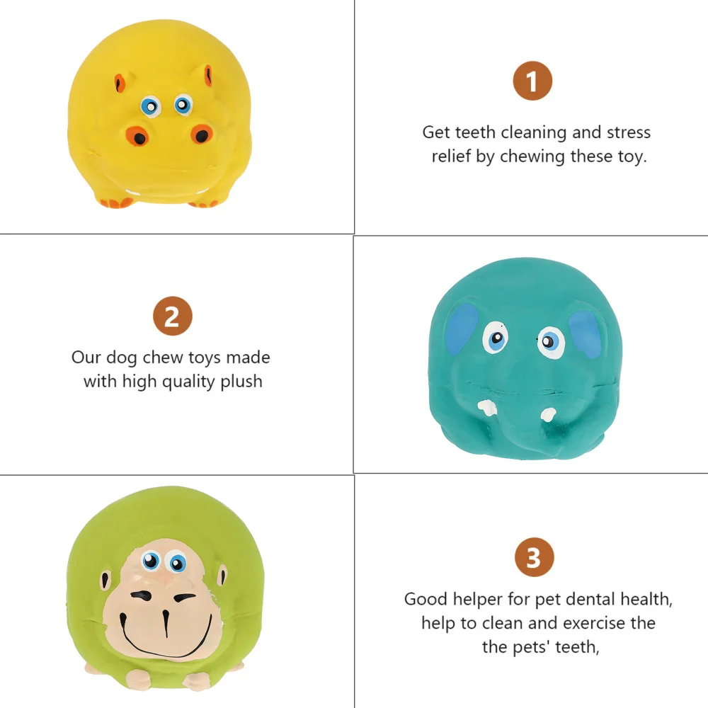 

4pcs Squeaky Dog Chewing Toys Latex Dog Teething Toys Dog Interactive Toys