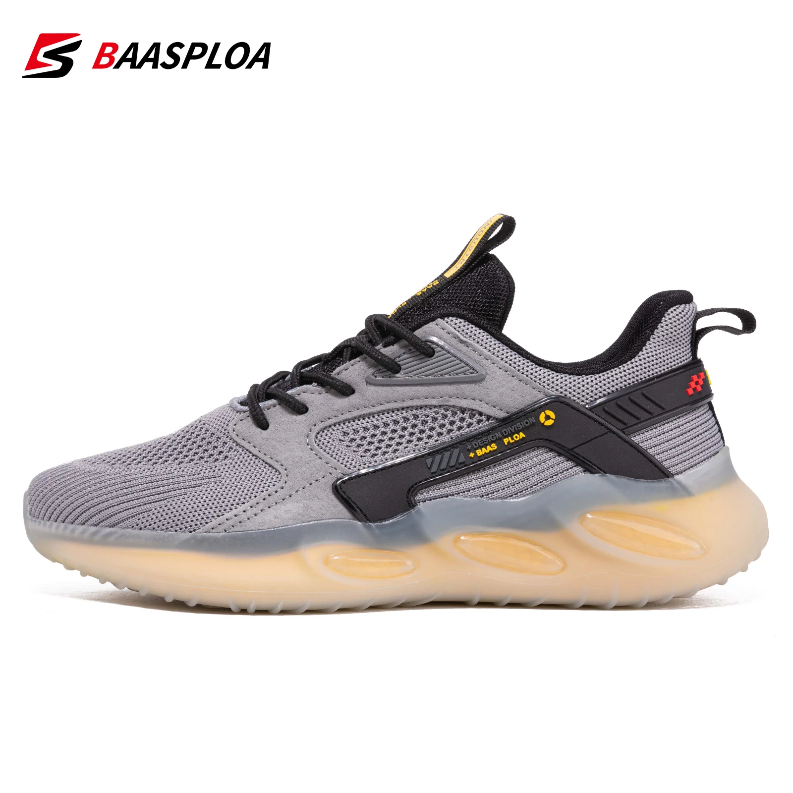 Baasploa Fashion Casual Walking Shoes For Men 2022 Men's Designer Mesh Lightweight Sneakers Lace-Up Male Outdoor Sports Shoe