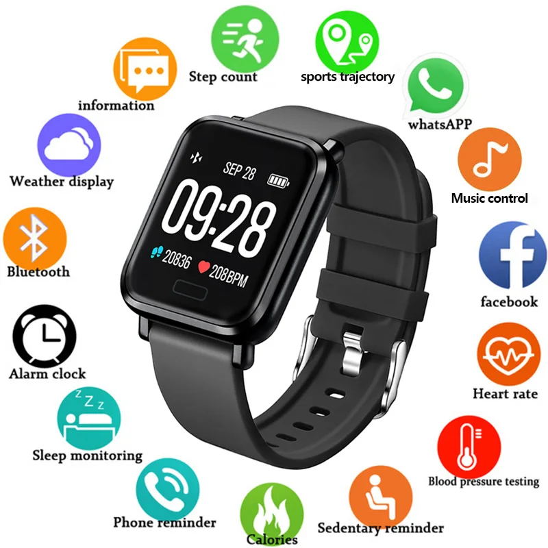 Смарт браслет с измерением артериального давления водонепроницаемый фитнес