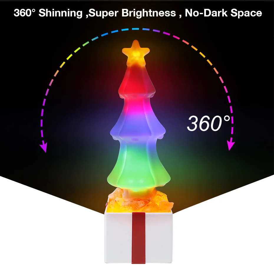 Светодиодный вечерние освещение рождественнской елки соль лампа красочное