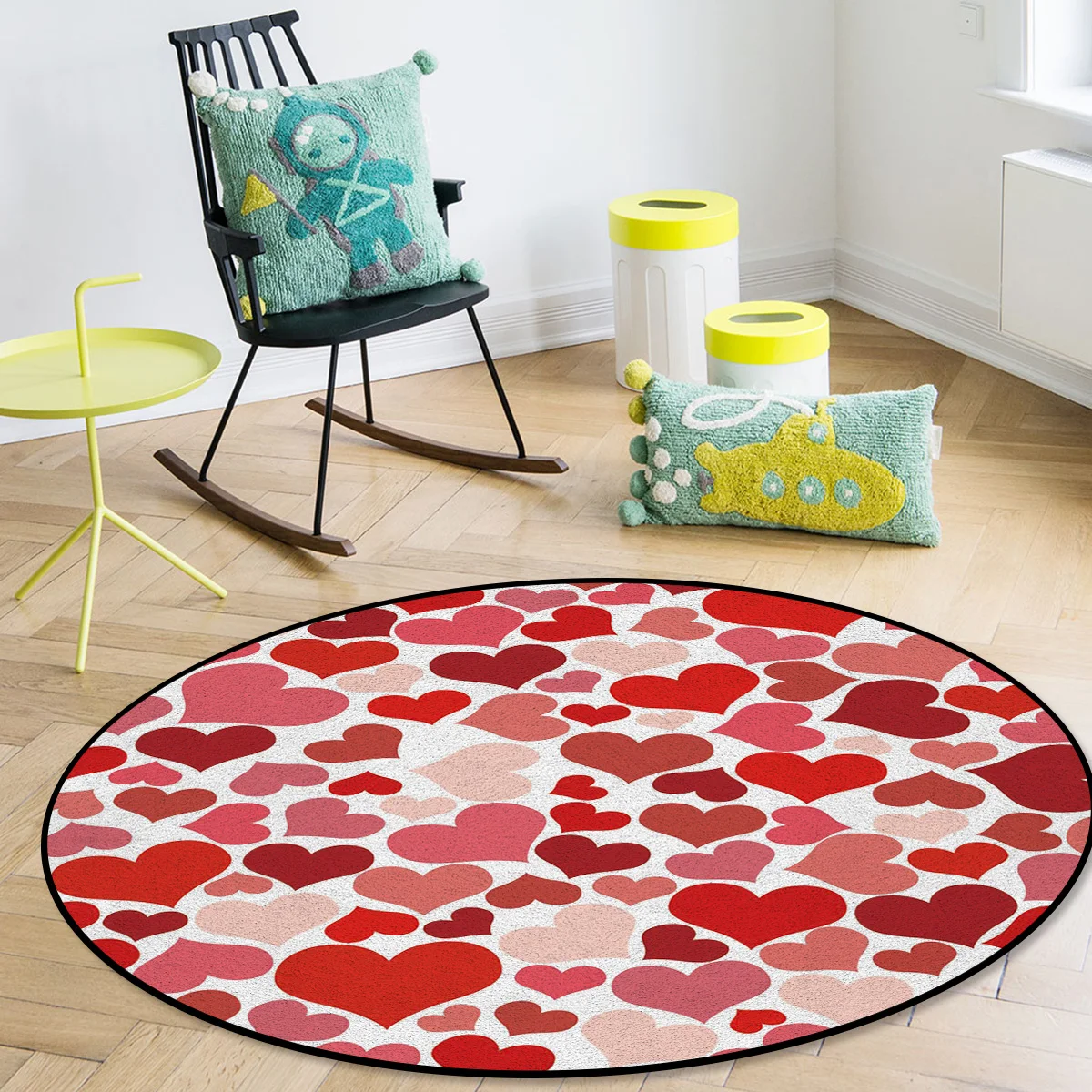 День Святого Валентина круглые ковры с принтом в виде красных сердец для детской