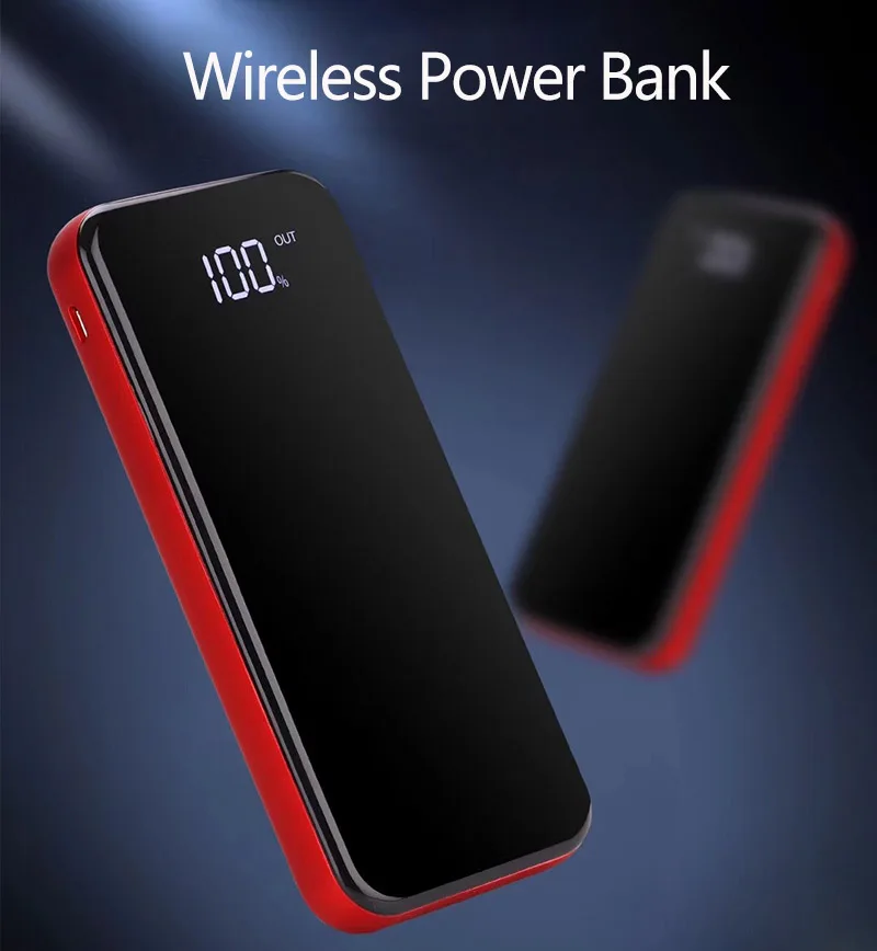 10000 мАч Qi Беспроводное зарядное устройство Power Bank внешний аккумулятор Powerbank Type c USB