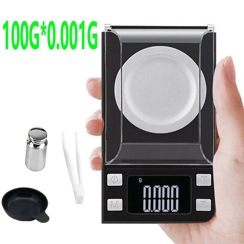 Высокая Точность 0 001 г 100 Карманные Весы электронные ювелирные лабораторные весы