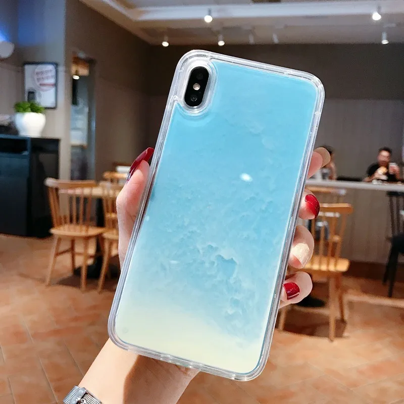 Светящийся неоновый песок чехол для Samsung Galaxy S8 S9 S10 E Plus Note8 9 10 Pro светящийся в