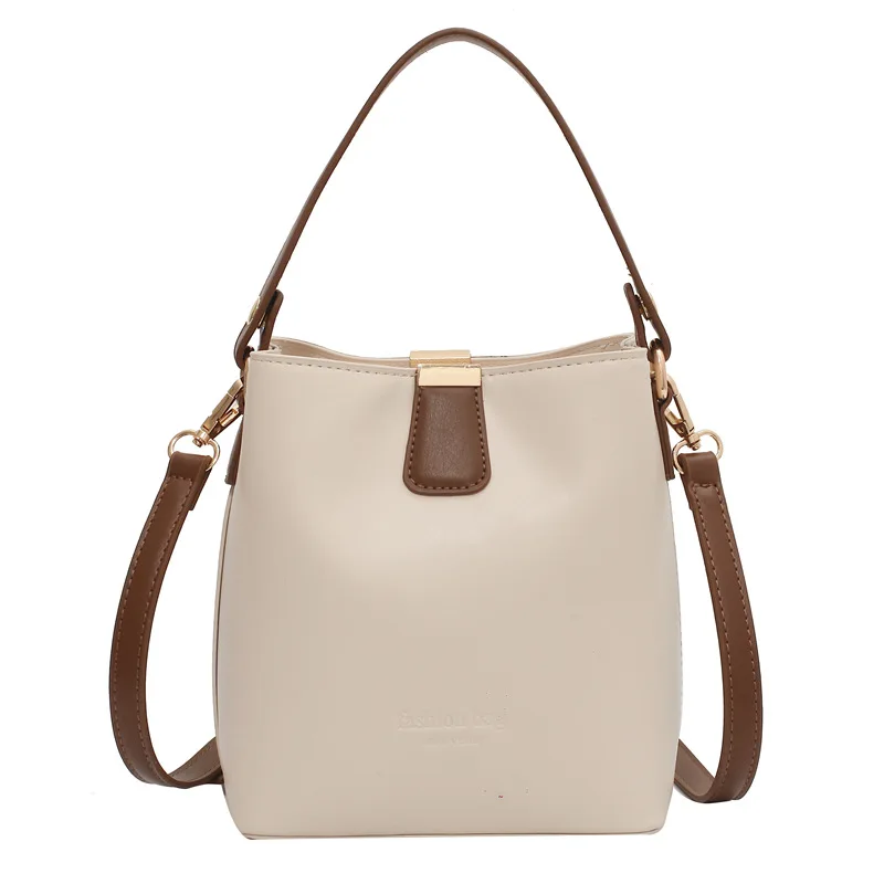 

2021 Pu popular small bag women's bag new fashion messenger bag texture single shoulder bag luxury simple Bucket Bag Handbag