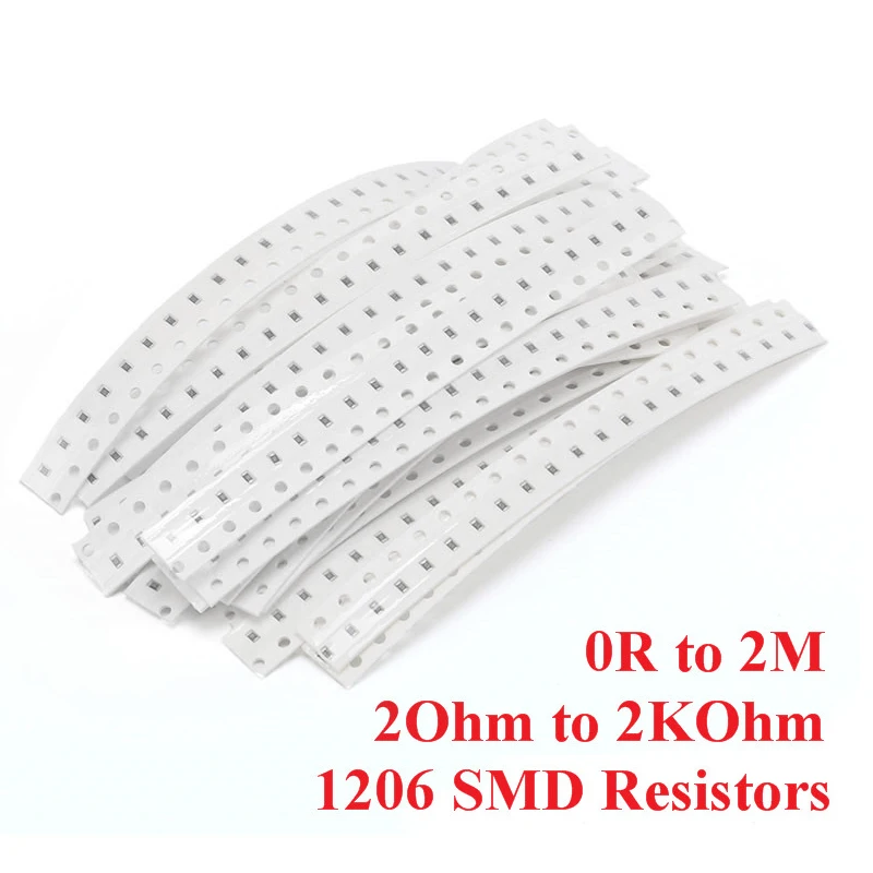 1206 SMD комплект резисторов в ассортименте 1Ohm-1M Ohm 1% 33ValuesX 20 шт = 660 набор образцов |