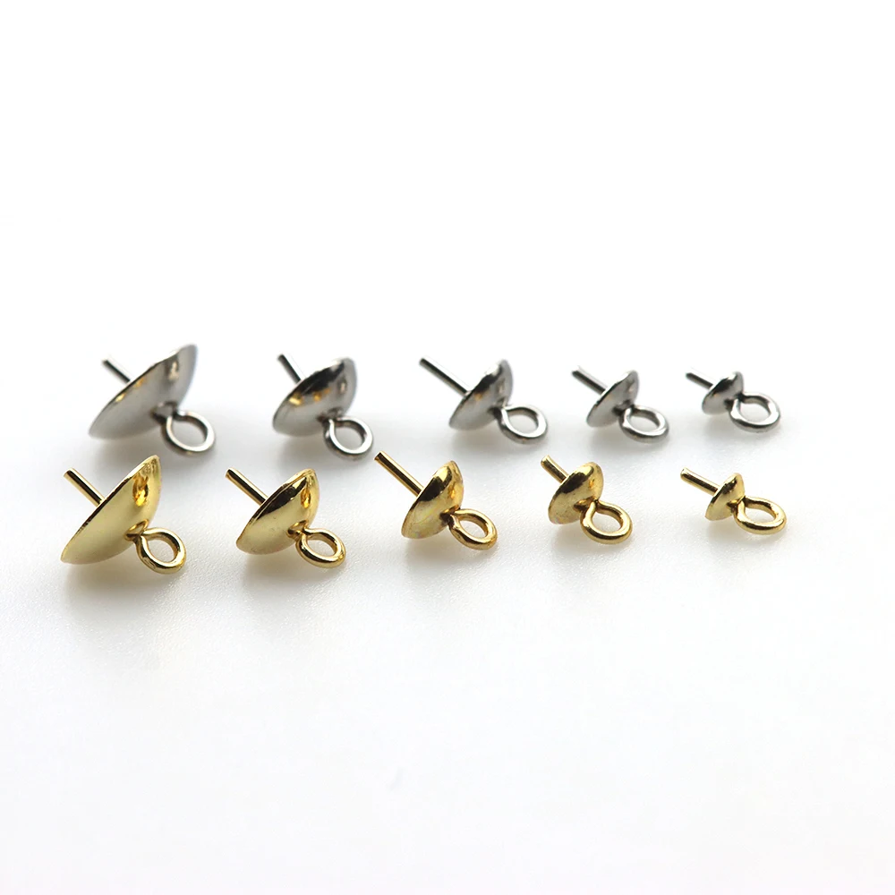 

10pcs/lot Stainless Steel Bead Holder Needle Eye Charm Top Bead End Cap Ring DIY Jewelry Connector