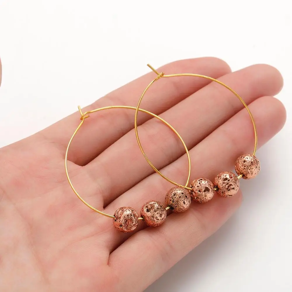 QIAMNI коричневые бусины серьги кольца для женщин этнические винтажные Boho круглые