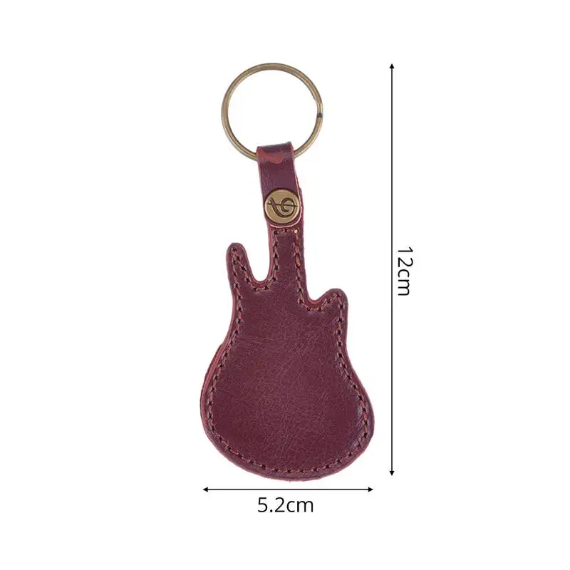 

PU Leather Key Chain Guitar Picks Holder Keychain Plectrums Bag Case Supplies