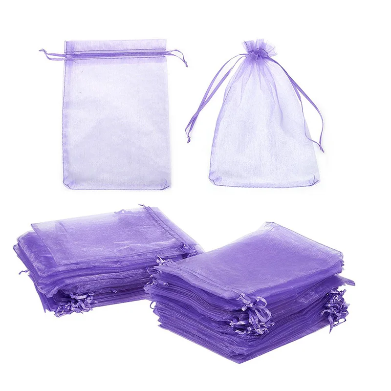 

100pcs/lot 25x35cm 30x40cm Organza Bags Solid Color Jewelry Packaging Bags Drawable Storage Bag Wedding Party Gift Pouches