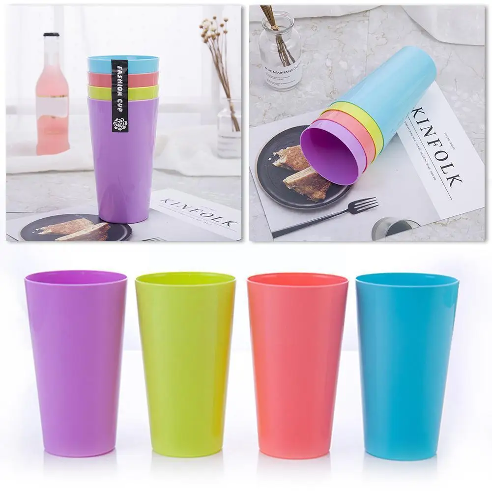 

1pc Durable Colorful Cups Portable Rainbow Suit Cup Drink Kids Mug Battle Cups Water Set Tourism Plastic Plastic Cups Cup P C0Z4