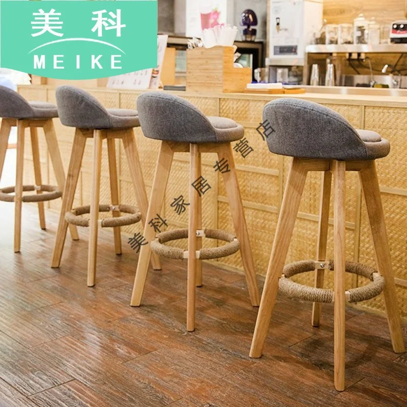 Домашний тканевый барный стул Модный японский высокий |