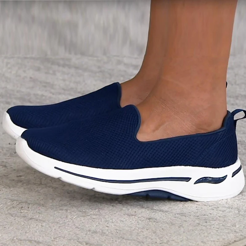 

Casual Womens Sneakers Summer Mesh Ladies Vulcanized Shoes Solid Color Fashion Wedges Footwear Breathable Slip-On Comfort New