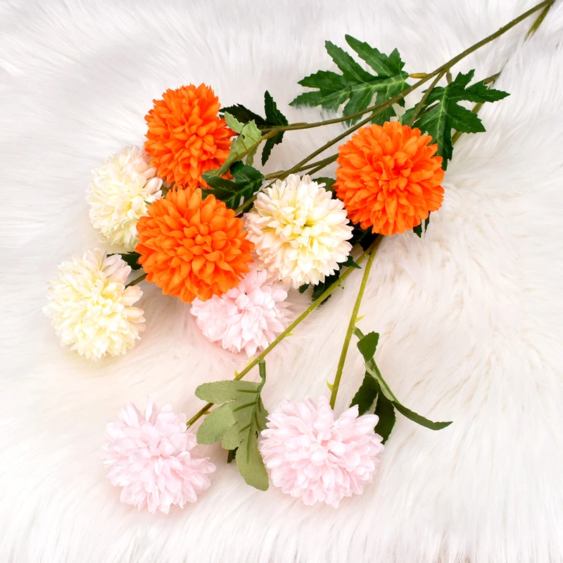 

Simulation Plant Flowers, 66 Cm 3 Dandelion Ball Chrysanthemum, Home, Party, DIY Wedding Celebration, Flower Arrangement