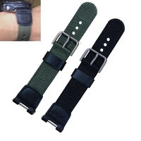 sport nylon strap for casio g shock sgw 100 sgw100 smart watch waterproof black wristbands stainless steel buckle wriststrap