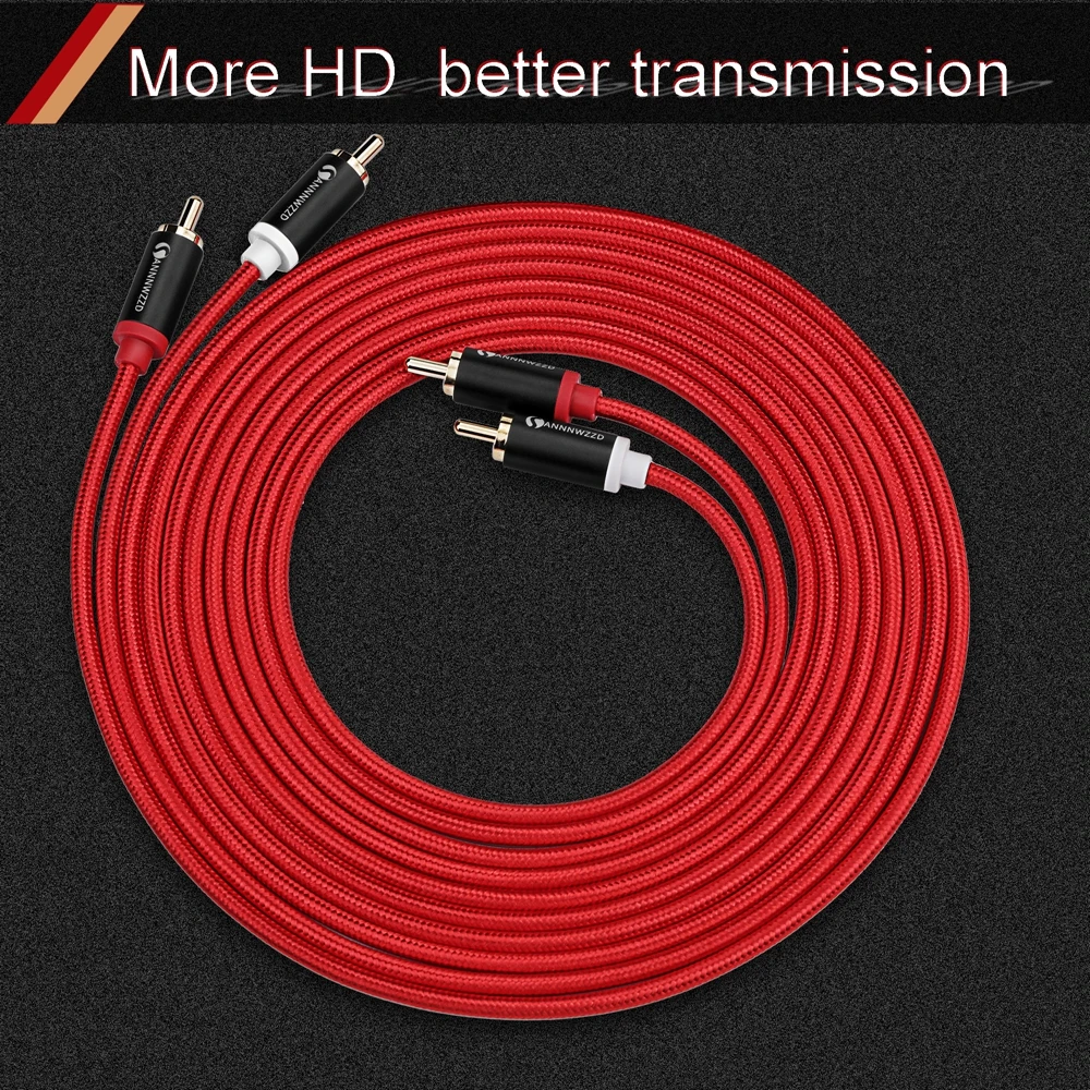 HIFI 2RCA на 2 RCA кабель OFC AV аудио 1 м 3 5 для ТВ DVD усилитель сабвуфер Саундбар динамик