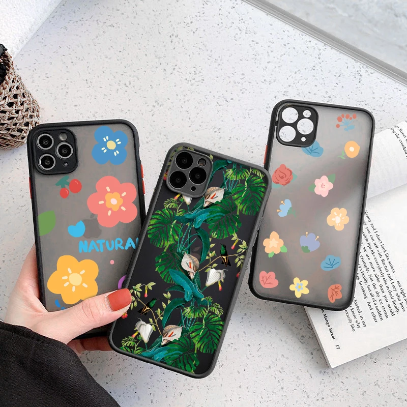For iPhone 13 Case Flowers Scarlet Soft TPU Camera Protective Cover For iPhone 14 12 11 Pro Max Mini XR XS Max X 7 8 Plus SE 20