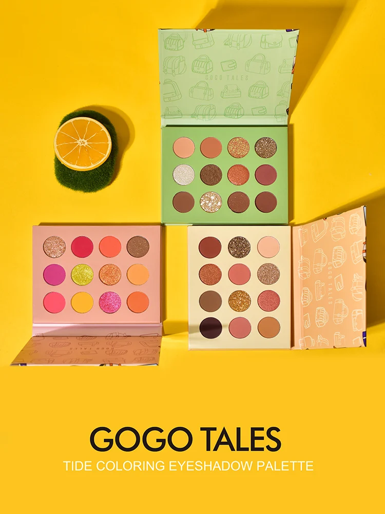 Gogo tales 12 видов цветов Палитра теней для век яркие цвета мерцающий матовый пигмент