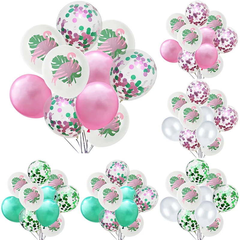 10 шт./лот Розовый фламинго Гавайский тропический латексных воздушных шаров с