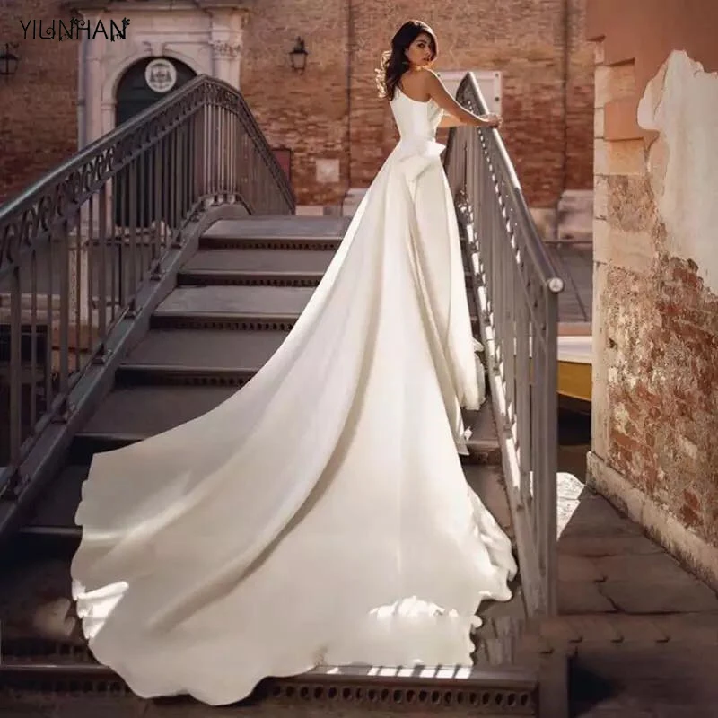 

YILINHAN Sexy Dress Women One-shoulder Sleeveless Summer Party Dresses Ladies White Split Fork Big Swing Maxi Dress